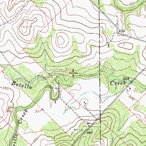 Topographic Map of Palo Amarillo Creek, TX