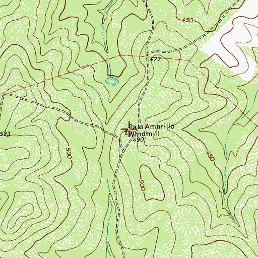 Topographic Map of Palo Amarillo Windmill, TX