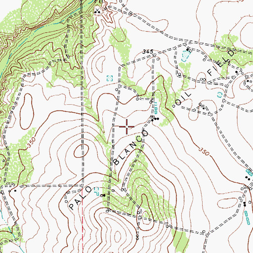 Topographic Map of Palo Blanco Oil Field, TX
