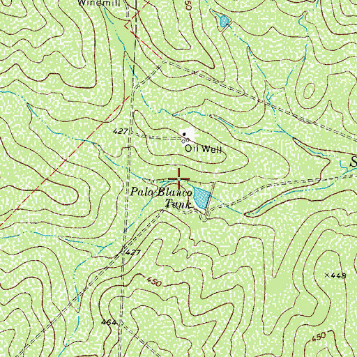 Topographic Map of Palo Blanco Tank, TX