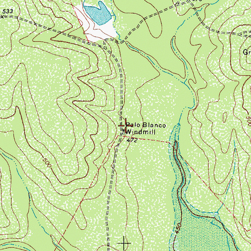 Topographic Map of Palo Blanco Windmill, TX