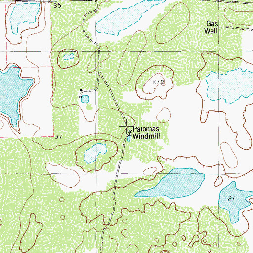 Topographic Map of Palomas Windmill, TX