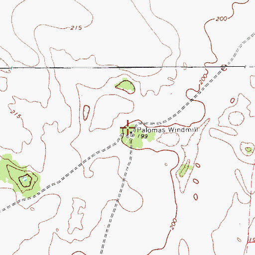 Topographic Map of Palomas Windmill, TX
