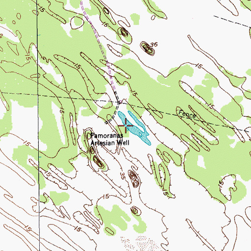 Topographic Map of Pamoranas Artesian Well, TX