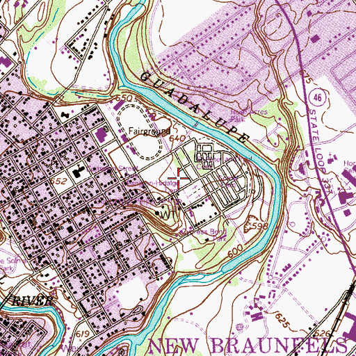 Topographic Map of Panteon Hidalgo Cemetery, TX