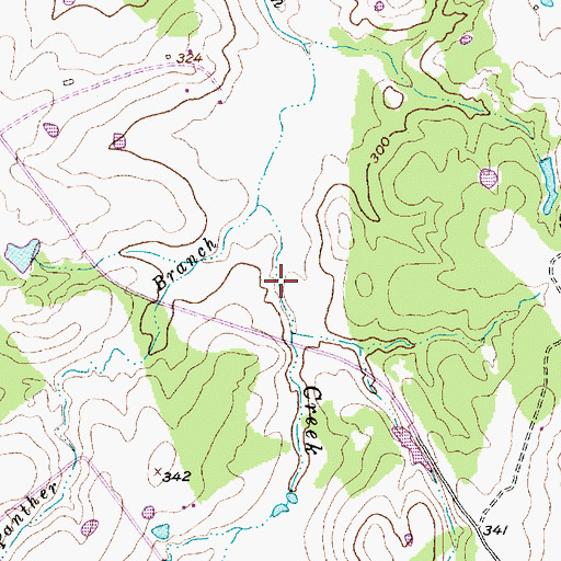 Topographic Map of Panther Branch, TX