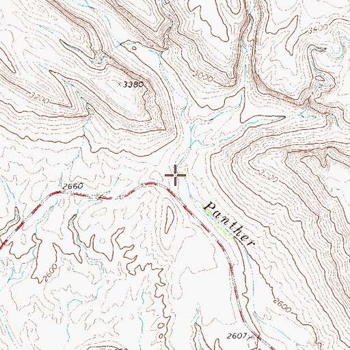 Topographic Map of Panther Canyon, TX
