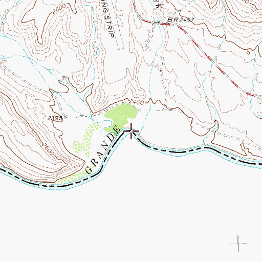 Topographic Map of Panther Creek, TX