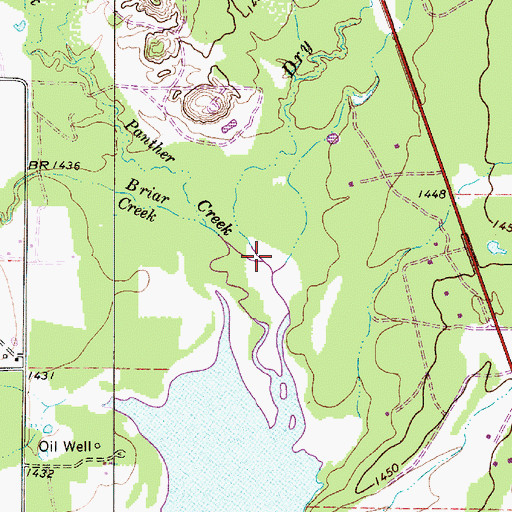 Topographic Map of Panther Creek, TX