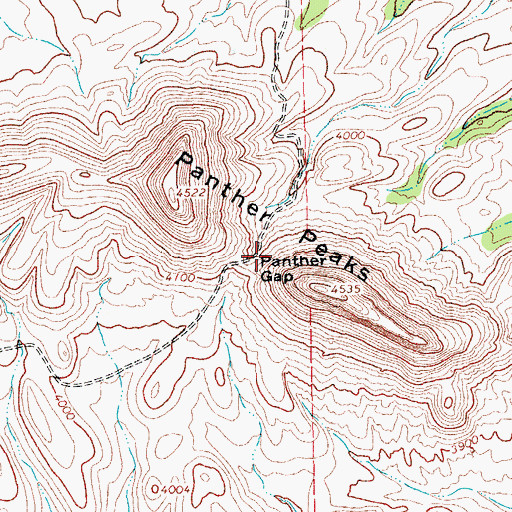 Topographic Map of Panther Gap, TX