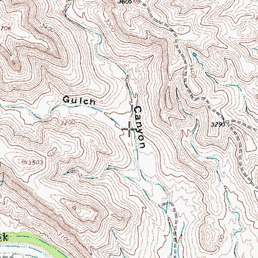 Topographic Map of Panther Gulch, TX