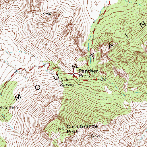 Topographic Map of Panther Pass, TX