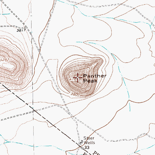 Topographic Map of Panther Peak, TX