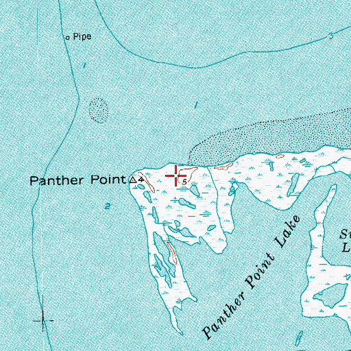 Topographic Map of Panther Point, TX