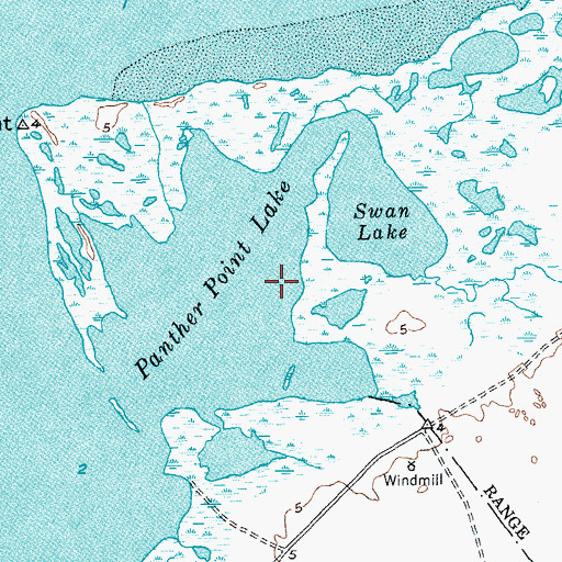 Topographic Map of Panther Point Lake, TX