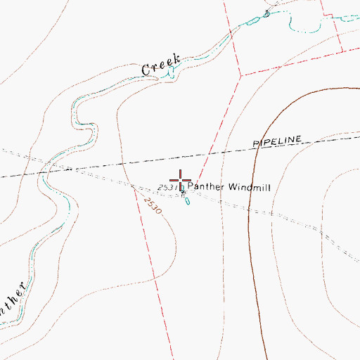 Topographic Map of Panther Windmill, TX
