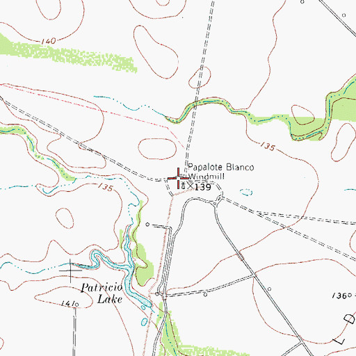 Topographic Map of Papalote Blanco Windmill, TX