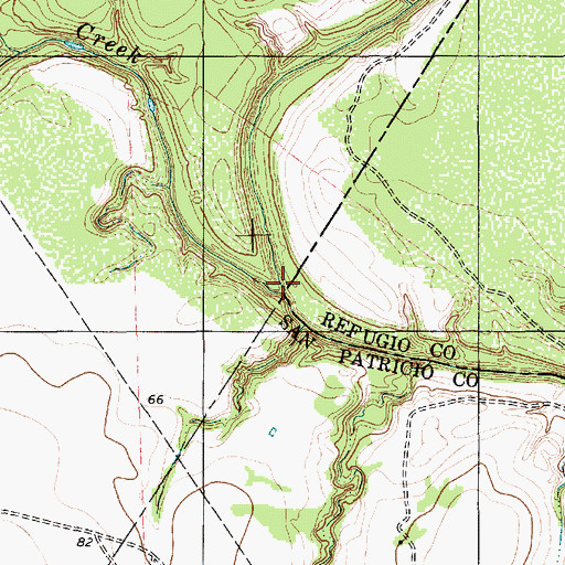 Topographic Map of Papalote Creek, TX