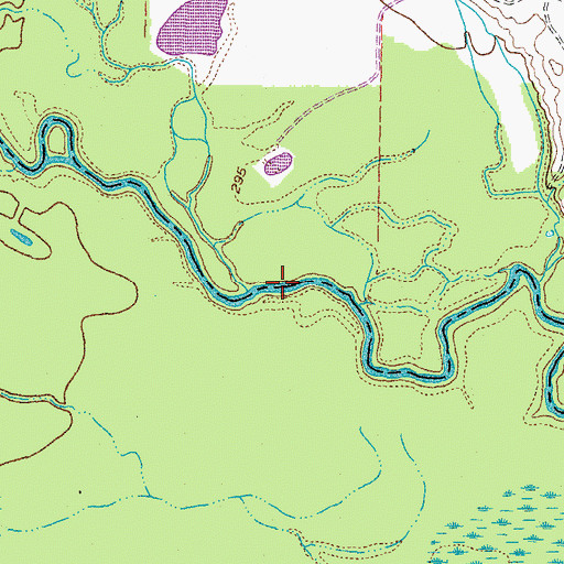 Topographic Map of Parker Branch, TX