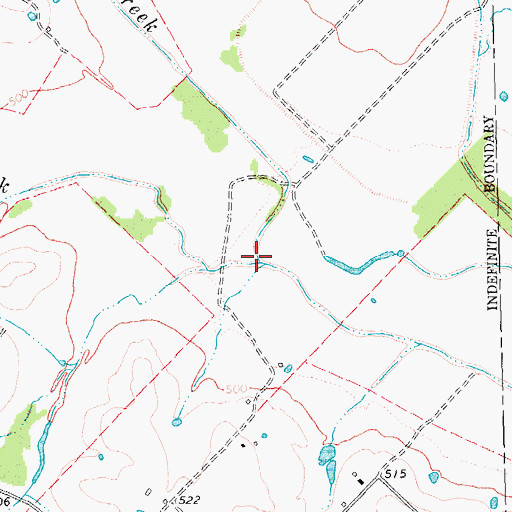 Topographic Map of Parker Creek, TX