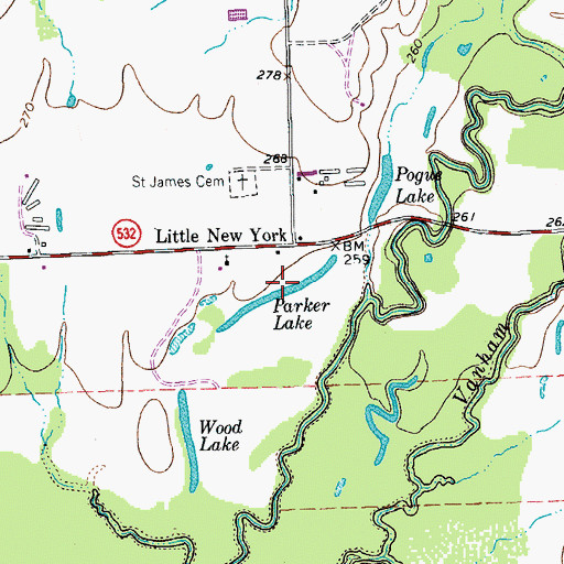 Topographic Map of Parker Lake, TX