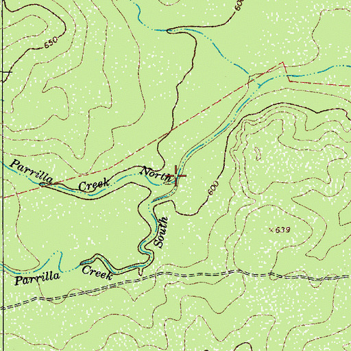 Topographic Map of Parrilla Creek North, TX