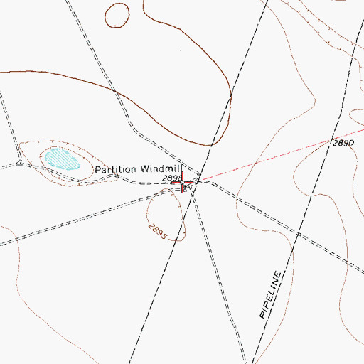 Topographic Map of Partition Windmill, TX