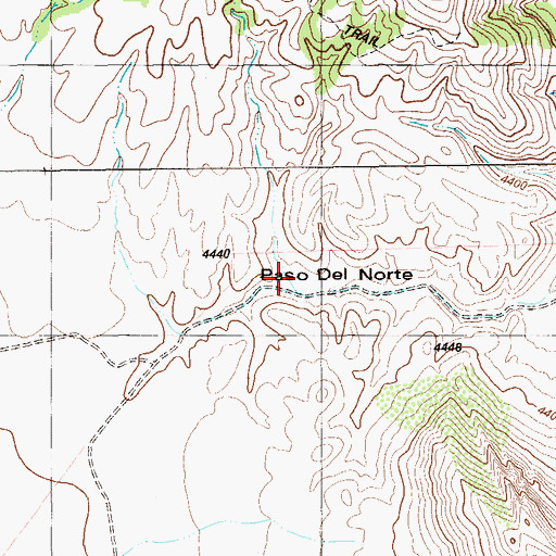 Topographic Map of Paso del Norte, TX