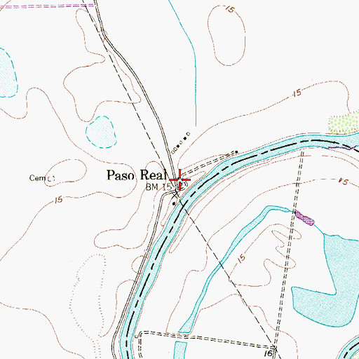 Topographic Map of Paso Real, TX