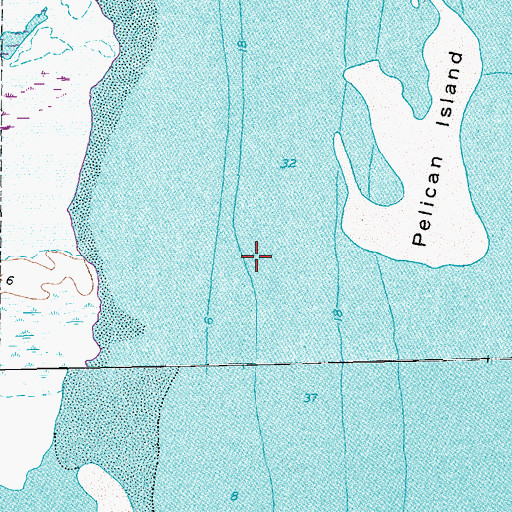 Topographic Map of Pass Cavallo, TX