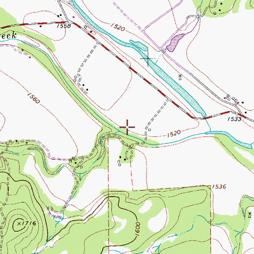 Topographic Map of Pass Creek, TX