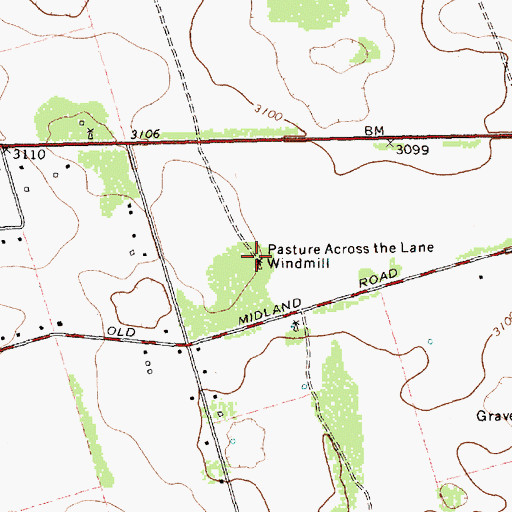 Topographic Map of Pasture Across the Lane Windmill, TX