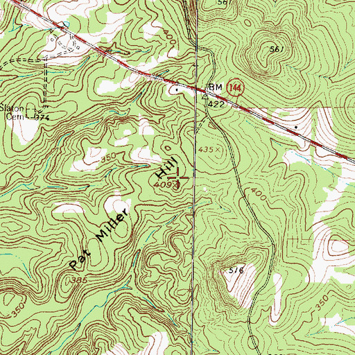 Topographic Map of Pat Miller Hill, TX