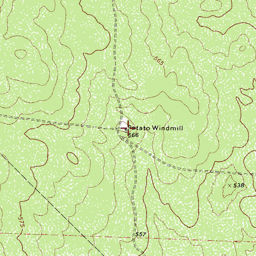 Topographic Map of Patato Windmill, TX