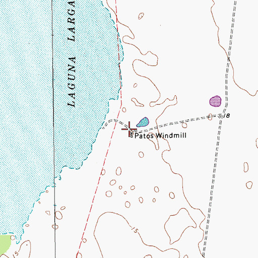 Topographic Map of Patos Windmill, TX