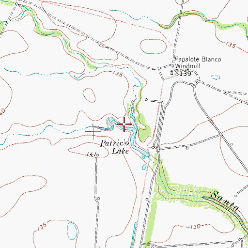 Topographic Map of Patricio Lake, TX