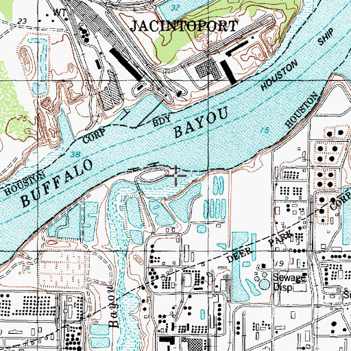 Topographic Map of Patrick Bayou, TX