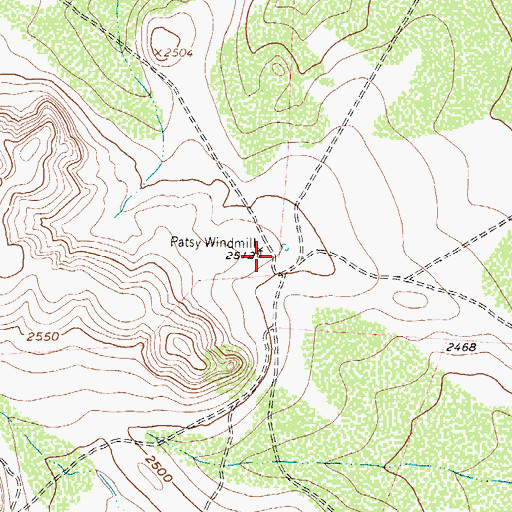 Topographic Map of Patsy Windmill, TX