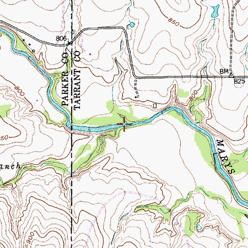 Topographic Map of Patterson Branch, TX