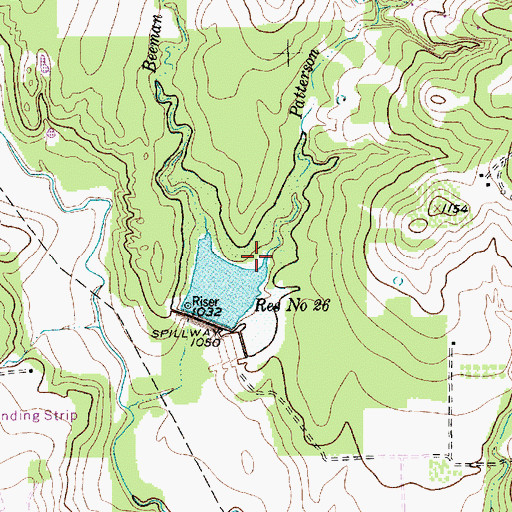 Topographic Map of Patterson Branch, TX