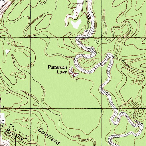 Topographic Map of Patterson Lake, TX