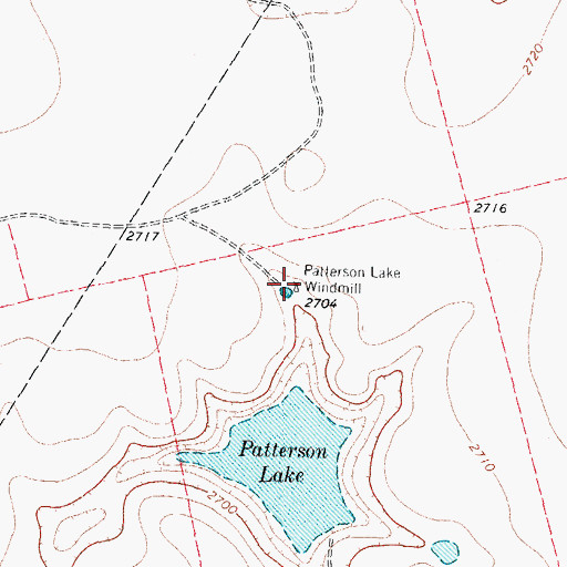 Topographic Map of Patterson Lake Windmill, TX