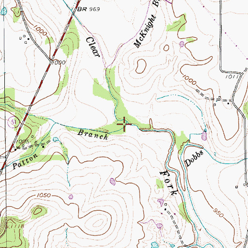 Topographic Map of Patton Branch, TX