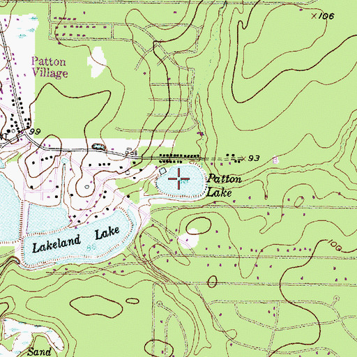Topographic Map of Patton Lake, TX