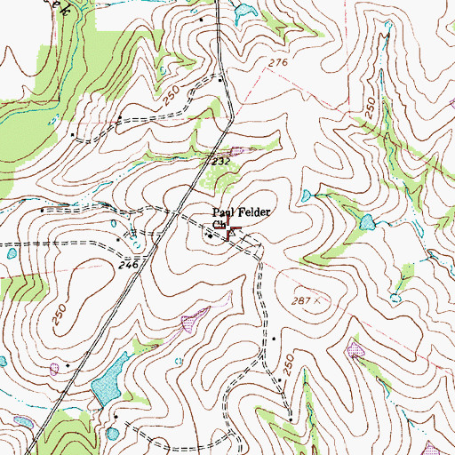 Topographic Map of Paul Felder Church, TX