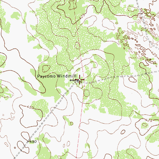Topographic Map of Paycomo Windmill, TX