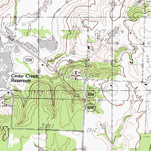Topographic Map of Payne Cemetery, TX