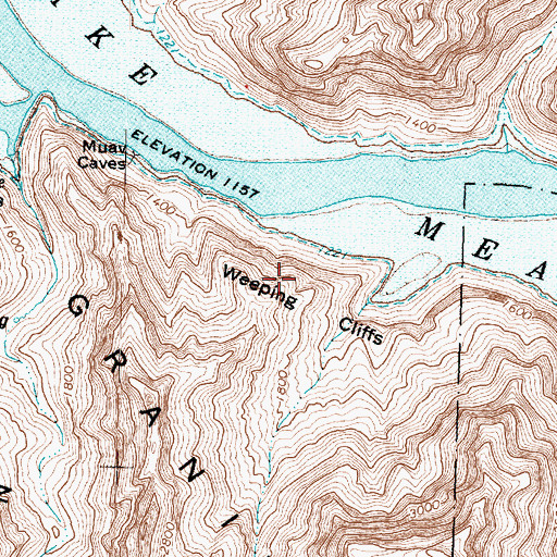 Topographic Map of Weeping Cliffs, AZ