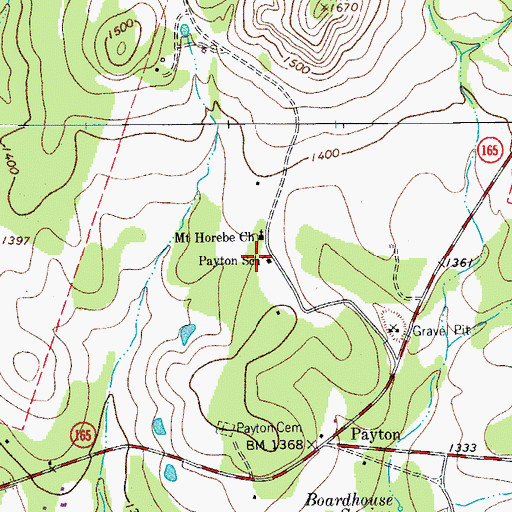 Topographic Map of Payton School, TX
