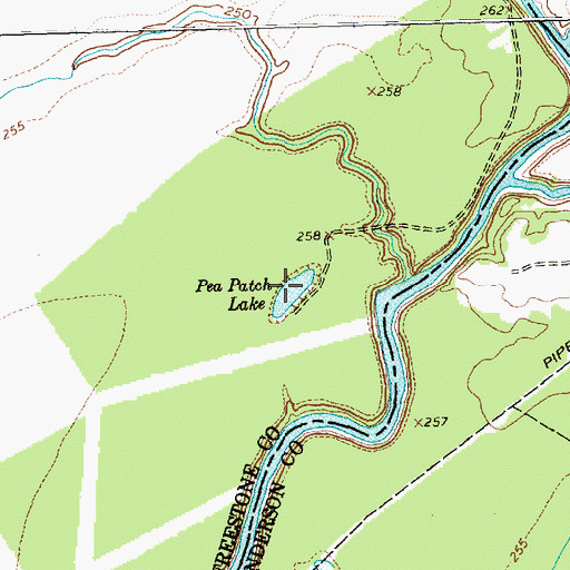Topographic Map of Pea Patch Lake, TX